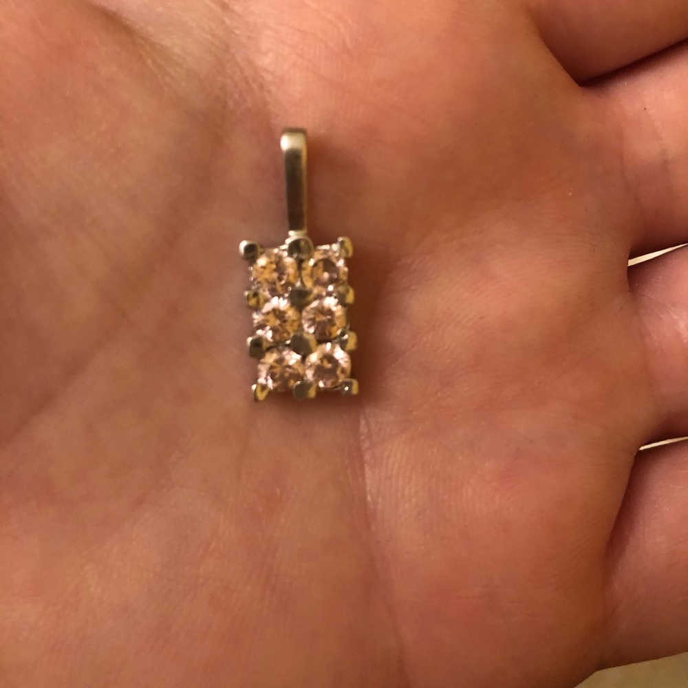 925 Italian Silver Pendant with pink crystals
